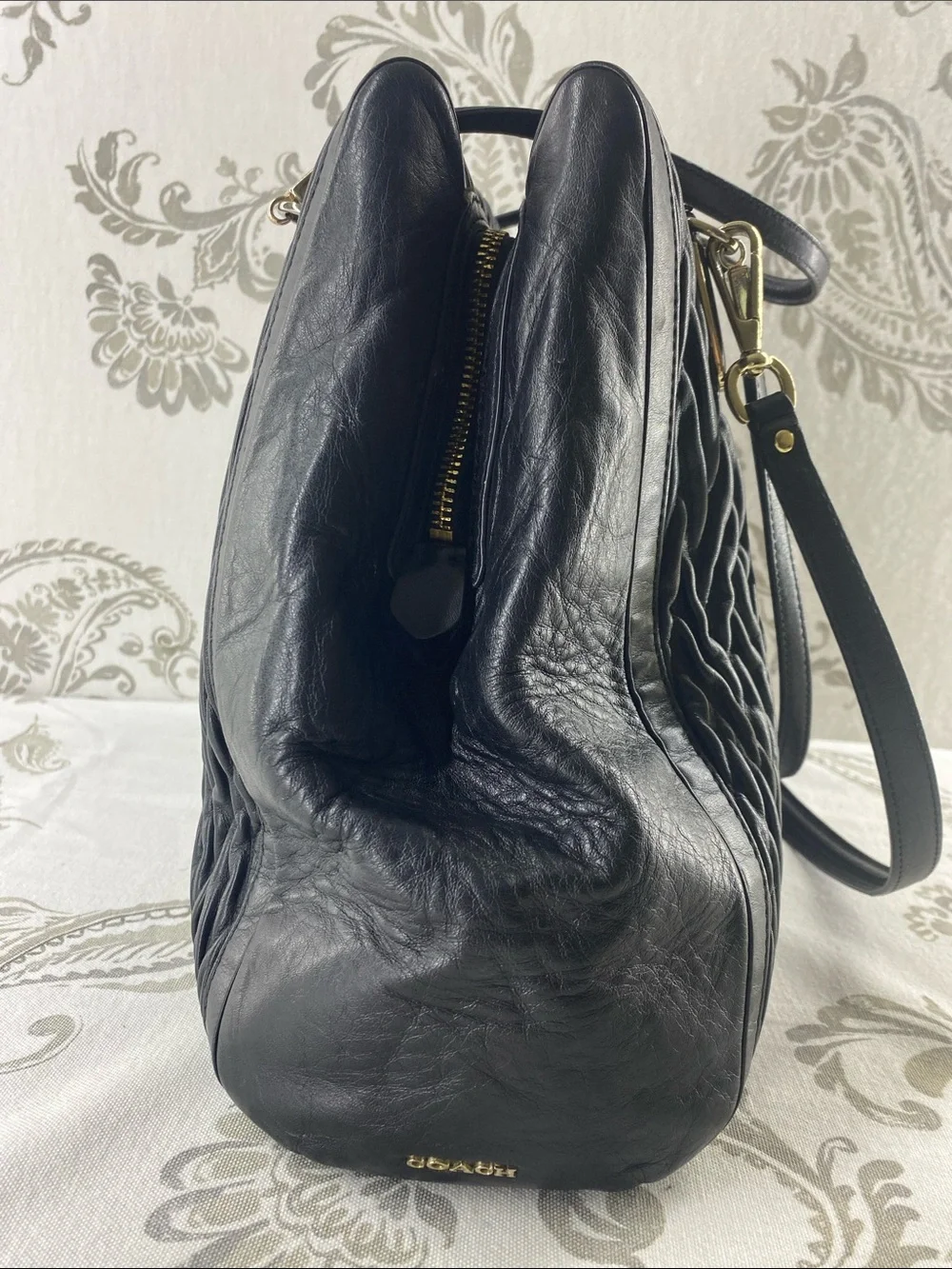 Coach Madison Gathered Twist Leather Satchel